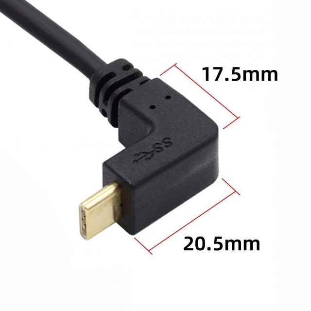 Alt view image 4 of 7 - WRIARICH USB 3.1 USB-C Up Down Angled to 90 Degree Down Angled A Male Data Cable for Tablet Phone