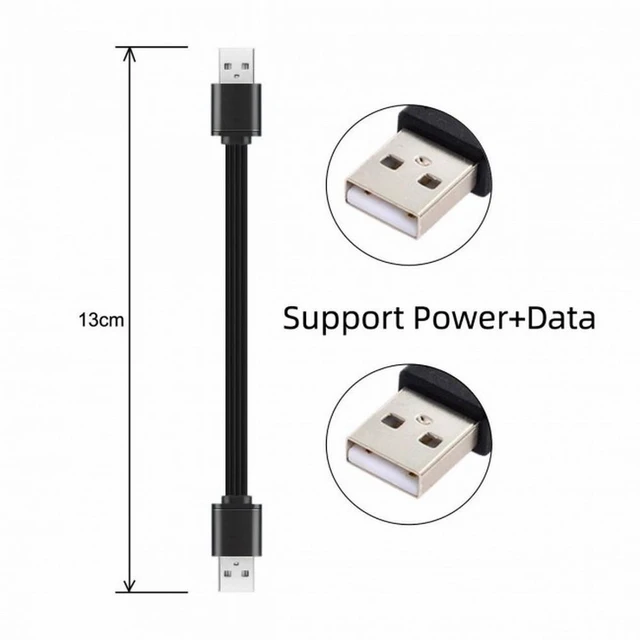 Alt view image 4 of 7 - WRIARICH 13cm USB 2.0 Type-A Male to Type-A Male Data Flat Slim FPC Cable for FPV Disk Phone