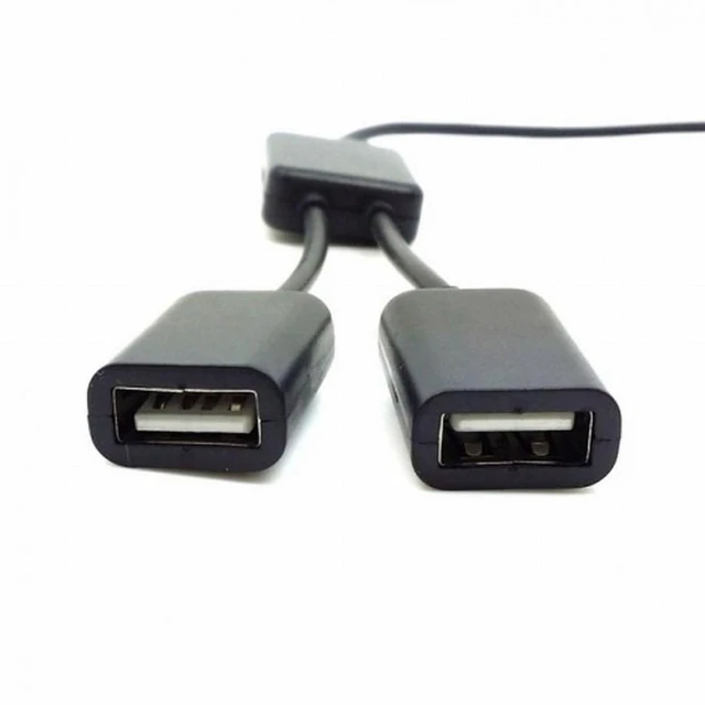 Alt view image 3 of 7 - WRIARICH Black 1 to 2 USB 2.0 Dual Ports Hub Cable Bus Power For Laptop Desktop PC Mouse Flash Disk