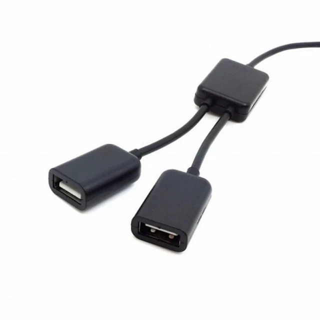 Alt view image 2 of 7 - WRIARICH Black 1 to 2 USB 2.0 Dual Ports Hub Cable Bus Power For Laptop Desktop PC Mouse Flash Disk