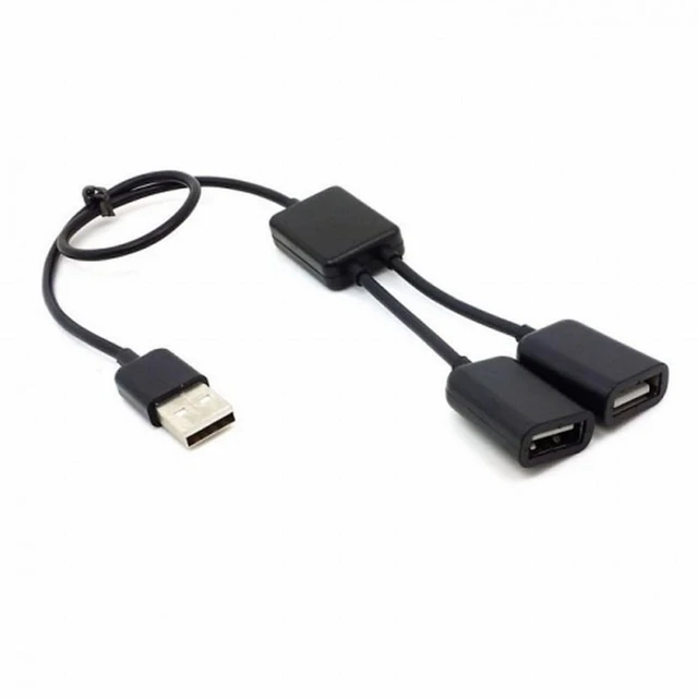 Alt view image 5 of 7 - WRIARICH Black 1 to 2 USB 2.0 Dual Ports Hub Cable Bus Power For Laptop Desktop PC Mouse Flash Disk