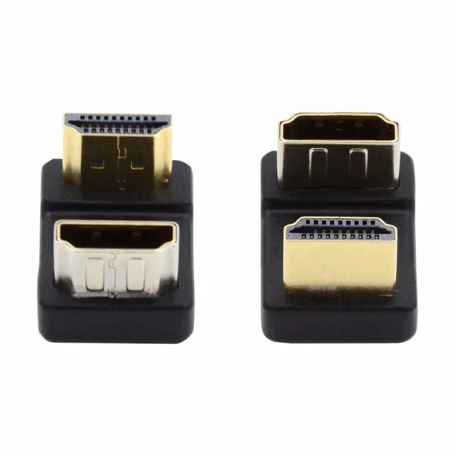 Alt view image 3 of 7 - WRIARICH Standard HDMI 1.4 Male Type-A to HDMI Female Port Savers 360 Degree Down Opposite U Shape Back Angled Extension Adapter Converter
