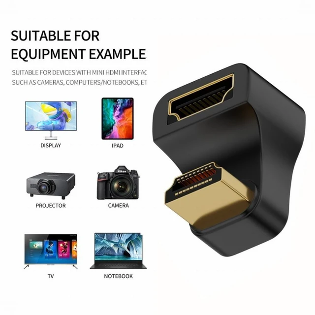Alt view image 6 of 7 - WRIARICH HDMI Male Type-A to HDMI Female Port Savers 360 Degree Down Opposite U Shape Back Angled Extension Adapter Converter