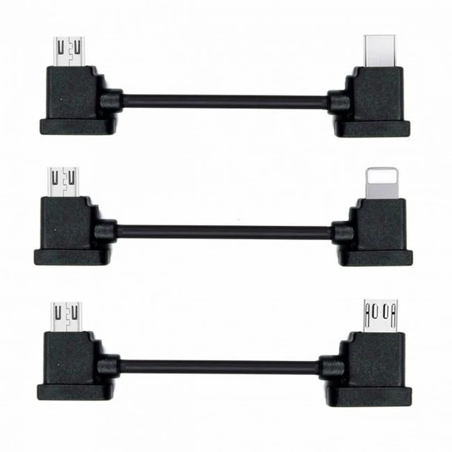Main image of WRIARICH 3pcs/set Remote Controller Data Cable Type-C Micro 8P to Micro USB for Mavic Pro Platinum Mavic Park RC Accessories