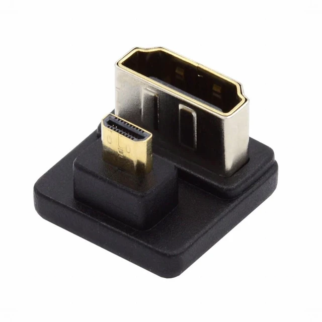 Main image of WRIARICH Micro HDMI 1.4 Male Type-D to HDMI Female Port Savers 360 Degree Up Opposite U Shape Back Angled Extension Adapter Converter