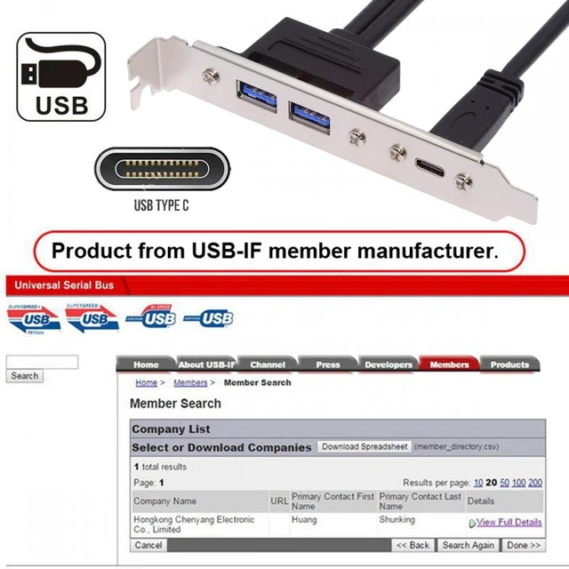 Alt view image 5 of 7 - WRIARICH 10Gbps USB3.0 Motherboard 19/20Pin & Type-E to Type-C USB-C & USB 3.0 Dual Ports Female PCI-E Back Panel 5Gbps Cable