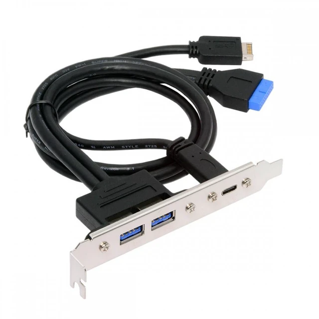 Main image of WRIARICH 10Gbps USB3.0 Motherboard 19/20Pin & Type-E to Type-C USB-C & USB 3.0 Dual Ports Female PCI-E Back Panel 5Gbps Cable