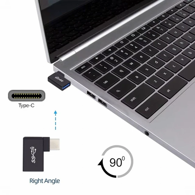 Alt view image 5 of 7 - WRIARICH Type-C USB-C to USB 3.0 Female OTG Adapter Right Angled 90 Degree for Laptop Cell Phone