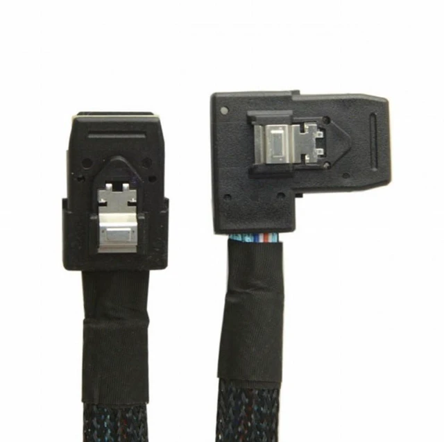 Alt view image 2 of 7 - WRIARICH Ultra Slim Flat Left Angled 90 Degree Mini SAS 36pin SFF-8087 to 8087 Data Raid Cable 80cm