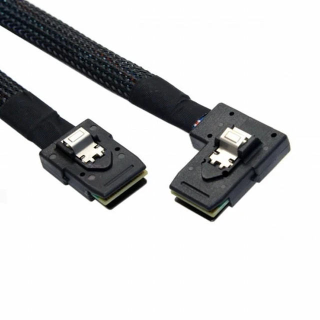 Main image of WRIARICH Ultra Slim Flat Left Angled 90 Degree Mini SAS 36pin SFF-8087 to 8087 Data Raid Cable 80cm