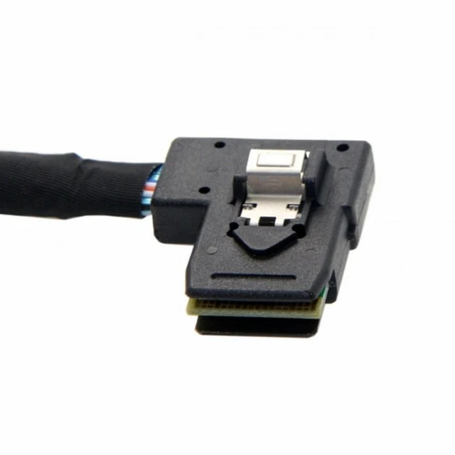 Alt view image 4 of 7 - WRIARICH Ultra Slim Flat Left Angled 90 Degree Mini SAS 36pin SFF-8087 to 8087 Data Raid Cable 80cm