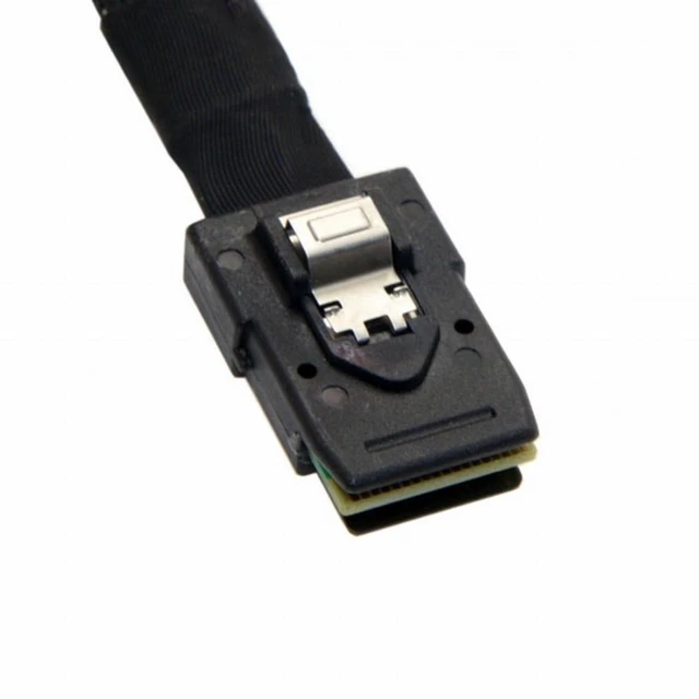 Alt view image 5 of 7 - WRIARICH Ultra Slim Flat Left Angled 90 Degree Mini SAS 36pin SFF-8087 to 8087 Data Raid Cable 80cm