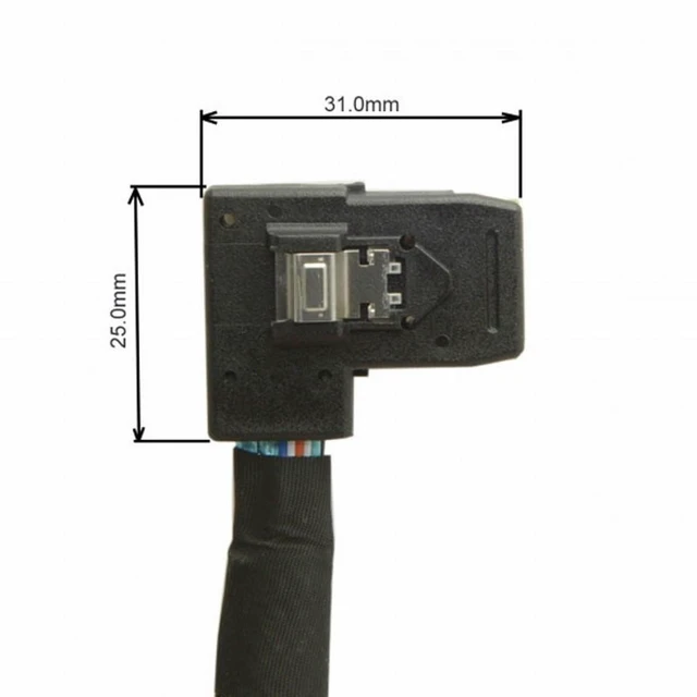 Alt view image 6 of 7 - WRIARICH Ultra Slim Flat Left Angled 90 Degree Mini SAS 36pin SFF-8087 to 8087 Data Raid Cable 80cm