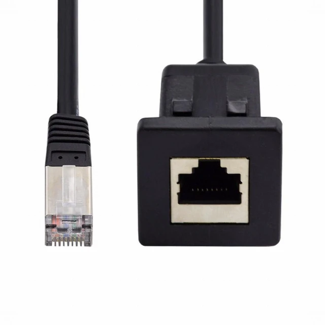 Alt view image 2 of 7 - WRIARICH Waterproof Dustproof Latch Locking CAT6 RJ45 Male to Female Lan Ethernet Network Extension Cable Car Panel Mount Design