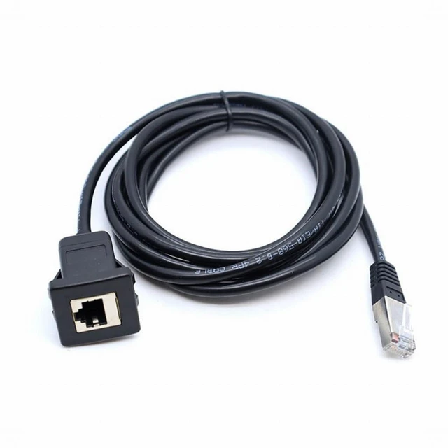 Alt view image 3 of 7 - WRIARICH Waterproof Dustproof Latch Locking CAT6 RJ45 Male to Female Lan Ethernet Network Extension Cable Car Panel Mount Design