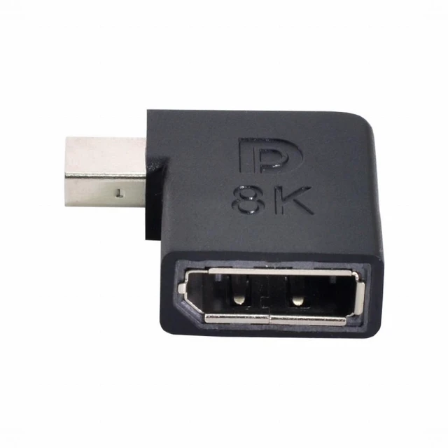 Alt view image 4 of 7 - WRIARICH Angled Mini DisplayPort 1.4 Male to DP Female 8K 60hz Adapter Ultra-HD UHD 4K 144hz 7680*4320 for Video PC Laptop Monitor