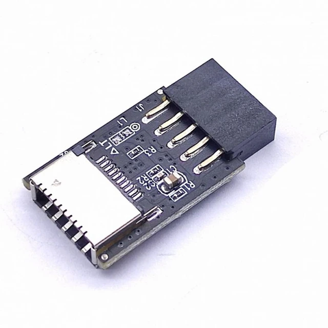 Alt view image 2 of 7 - WRIARICH USB 3.1 Front Panel Socket Key-A Type-E to USB 2.0 9Pin 10Pin Mainboard Header Male Extension Adapter