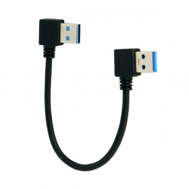 Alt view image 2 of 5 - WRIARICH USB 3.0 Type A Male 90 Degree Left Angled to USB 3.0 A Type Right Angled Extension Cable