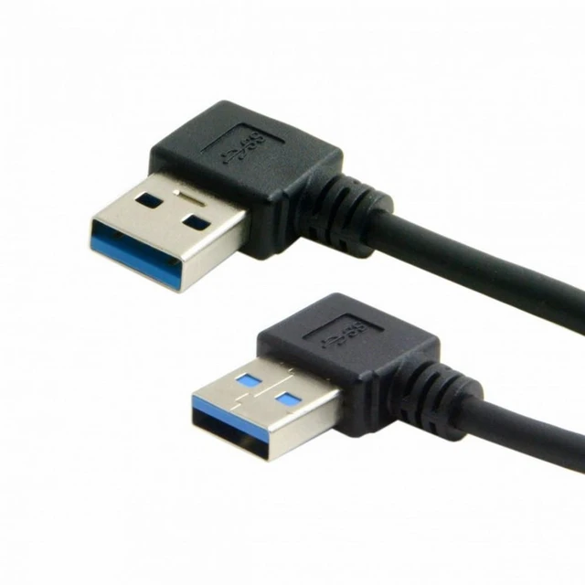 Alt view image 4 of 5 - WRIARICH USB 3.0 Type A Male 90 Degree Left Angled to USB 3.0 A Type Right Angled Extension Cable