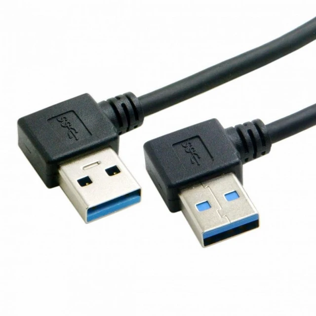 Alt view image 5 of 5 - WRIARICH USB 3.0 Type A Male 90 Degree Left Angled to USB 3.0 A Type Right Angled Extension Cable