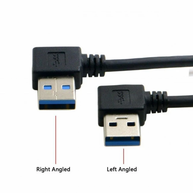 Alt view image 3 of 5 - WRIARICH USB 3.0 Type A Male 90 Degree Left Angled to USB 3.0 A Type Right Angled Extension Cable