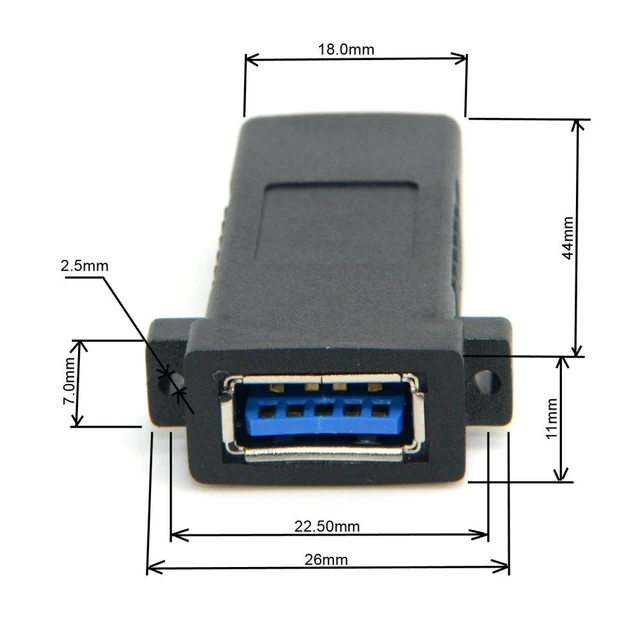 Alt view image 2 of 5 - WRIARICH USB 3.0 A Female to A Female Extension Jack Coupler Adapter for Wall Plate Panel USB Cable