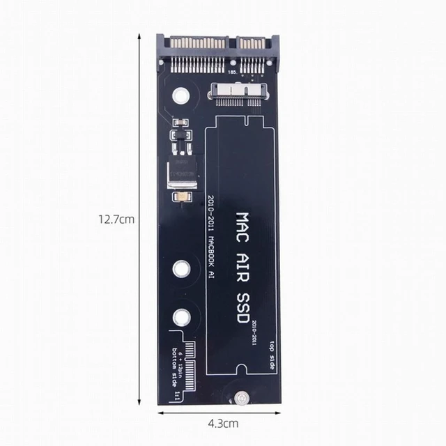 Alt view image 4 of 6 - WRIARICH PCBA 12+6pin SSD HDD to SATA 22Pin Hard Disk Cartridge Drive for Apple 2010 2011 Macbook Air A1369 A1370 SSD