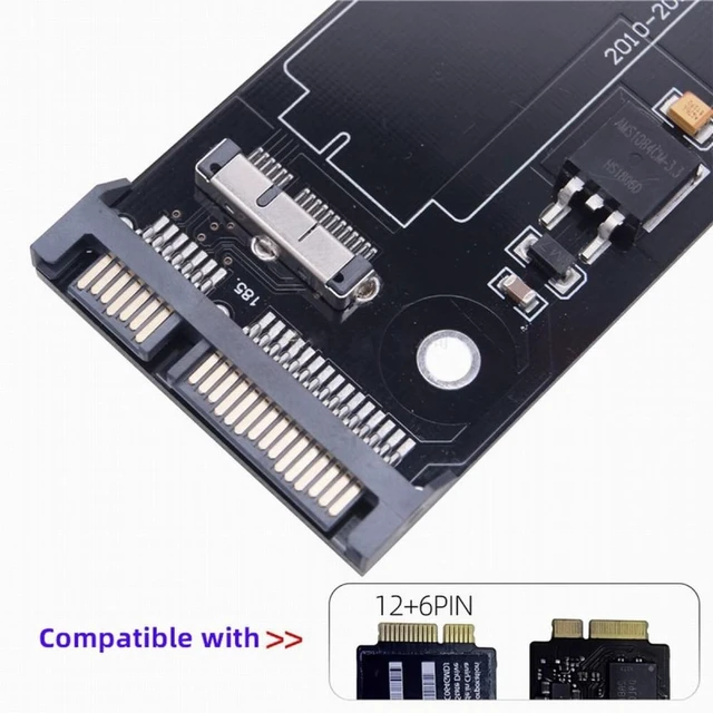 Alt view image 3 of 6 - WRIARICH PCBA 12+6pin SSD HDD to SATA 22Pin Hard Disk Cartridge Drive for Apple 2010 2011 Macbook Air A1369 A1370 SSD