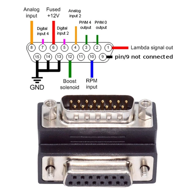 Alt view image 7 of 7 - WRIARICH Cable DSUB RS232 D-subminiature 15pin Male Nut to Female Screw Extension Adapter DB Connector Down 90 Degree Angled