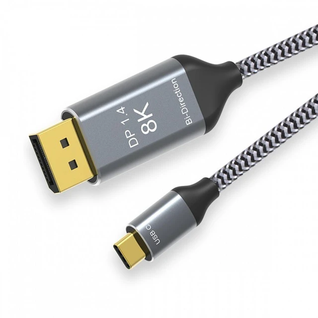 Main image of WRIARICH Reversible DisplayPort DP Source to USB 3.1 Type C USB-C Displays Male 8K HDTV Cable for Laptop Monitor 1.8m