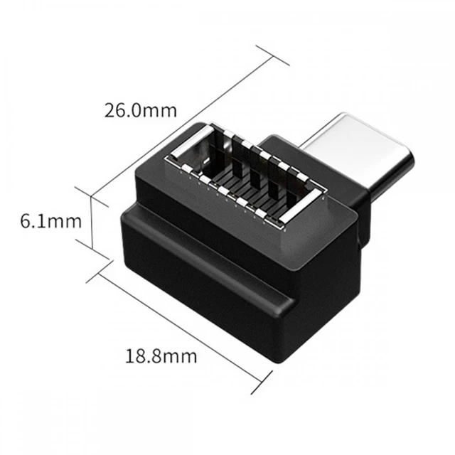 Alt view image 5 of 7 - WRIARICH Type-C USB-C Male to Type-E USB 3.1 Front Panel Header Female Motherboard Extension Data Adapter 90 Degree Angled