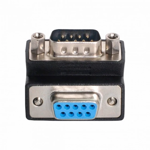 Main image of WRIARICH Cable D-Sub RS232 9Pin DB9P Male to Female Up Angled 90 Degree Extension Adapter