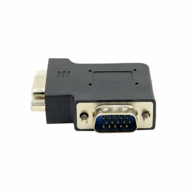 Alt view image 2 of 7 - WRIARICH Cable Left Angled 90 Degree VGA RGB HDB15Pin Screw Type Male to Female Nut Type Extension Adapter for Monitor Displays