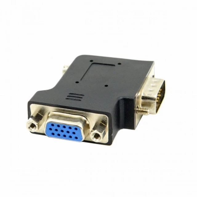 Alt view image 3 of 7 - WRIARICH Cable Left Angled 90 Degree VGA RGB HDB15Pin Screw Type Male to Female Nut Type Extension Adapter for Monitor Displays