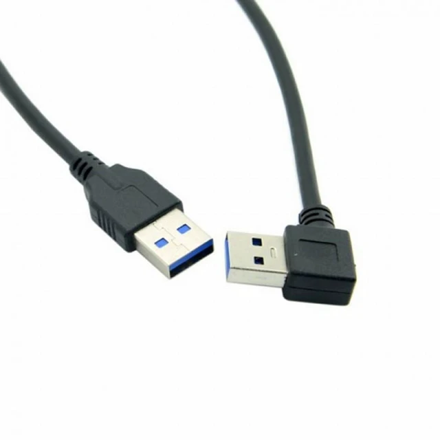 Alt view image 4 of 7 - WRIARICH 90 Degree Right Angled USB 3.0 A Type Male to Straight A Type Male Data Cable 40cm