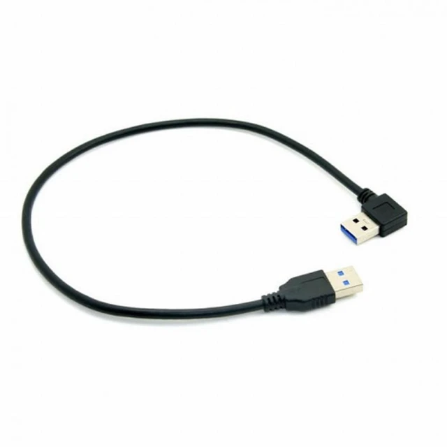 Alt view image 5 of 7 - WRIARICH 90 Degree Right Angled USB 3.0 A Type Male to Straight A Type Male Data Cable 40cm