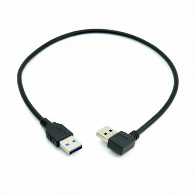 Alt view image 6 of 7 - WRIARICH 90 Degree Right Angled USB 3.0 A Type Male to Straight A Type Male Data Cable 40cm