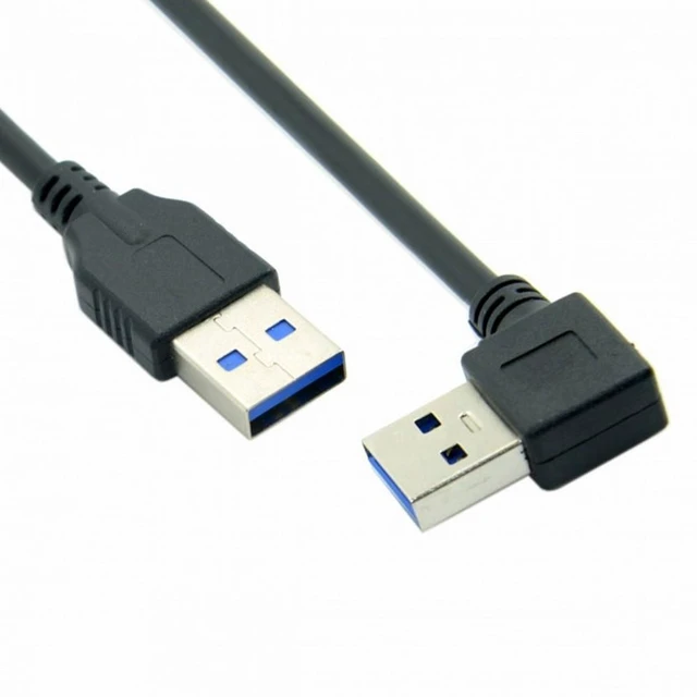Alt view image 7 of 7 - WRIARICH 90 Degree Right Angled USB 3.0 A Type Male to Straight A Type Male Data Cable 40cm