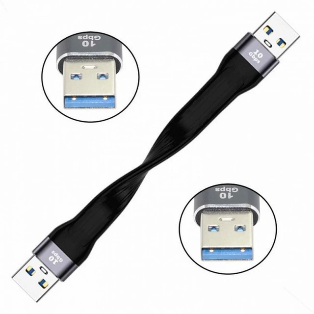 Alt view image 3 of 7 - WRIARICH 10Gbps USB 3.1 Type A Male to USB3.0 Type A Male Extension Flat Slim FPC Data Cable 13cm for Laptop Desktop