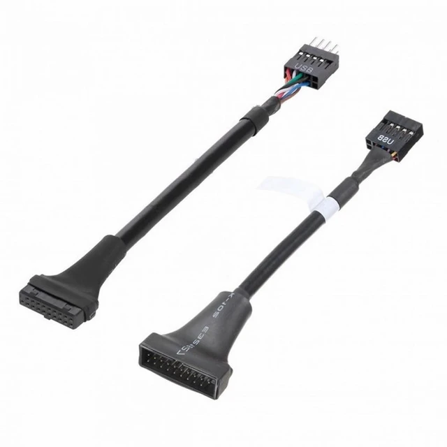 Alt view image 4 of 7 - WRIARICH 2pcs USB 2.0 9Pin to USB 3.0 20pin Housing Header Female Cable Reversible for Motherboard