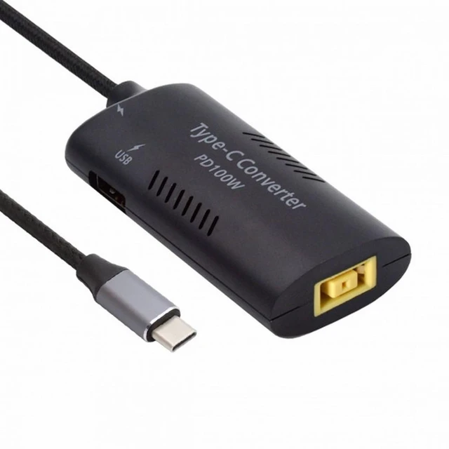 Alt view image 3 of 7 - WRIARICH Rectangle Power Thinpad X1 Input to 100W Dual Type-C USB-C and Type-A Output PD Emulator Trigger Charge Cable
