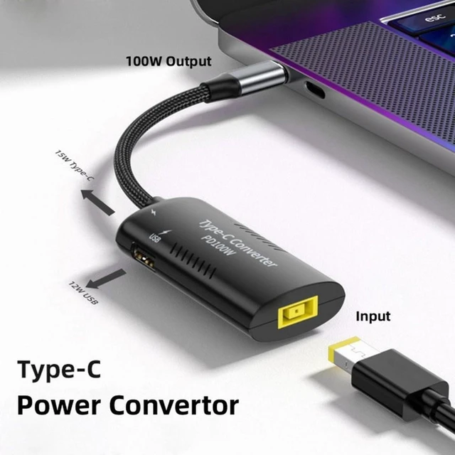 Alt view image 4 of 7 - WRIARICH Rectangle Power Thinpad X1 Input to 100W Dual Type-C USB-C and Type-A Output PD Emulator Trigger Charge Cable