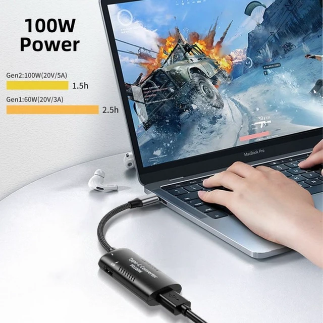 Alt view image 6 of 7 - WRIARICH DC Power 5.5x2.5mm 5.5x2.1mm Input to 100W Dual Type-C USB-C and Type-A Output PD Emulator Trigger Charge Cable
