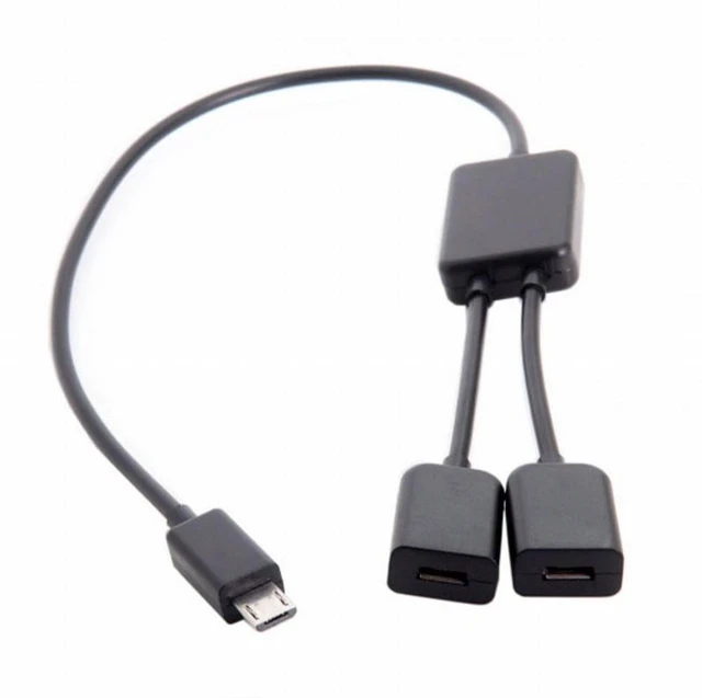 Main image of WRIARICH Micro USB to Dual Ports Micro USB Female Hub Cable For Laptop PC Mouse Flash Disk