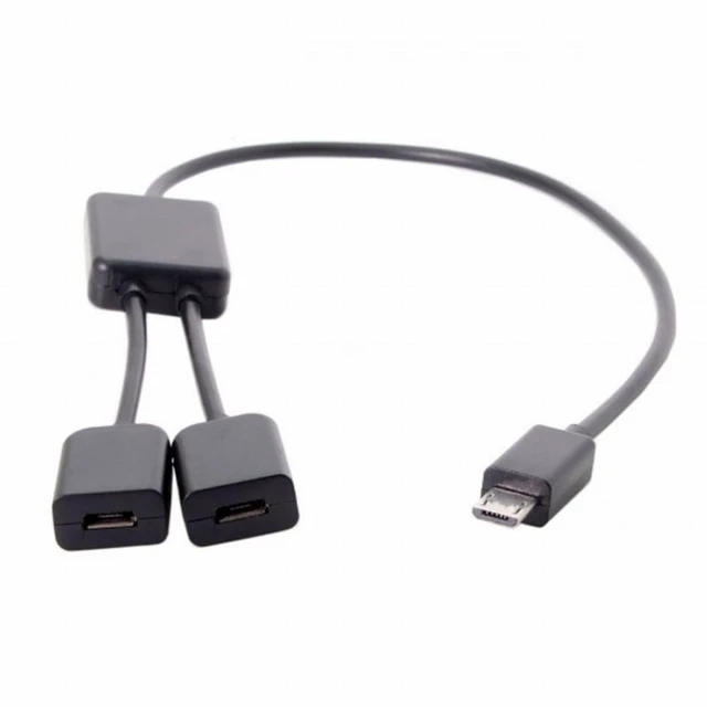 Alt view image 2 of 7 - WRIARICH Micro USB to Dual Ports Micro USB Female Hub Cable For Laptop PC Mouse Flash Disk