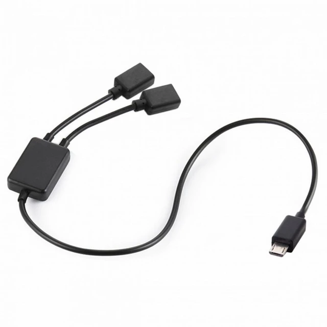 Alt view image 6 of 7 - WRIARICH Micro USB to Dual Ports Micro USB Female Hub Cable For Laptop PC Mouse Flash Disk