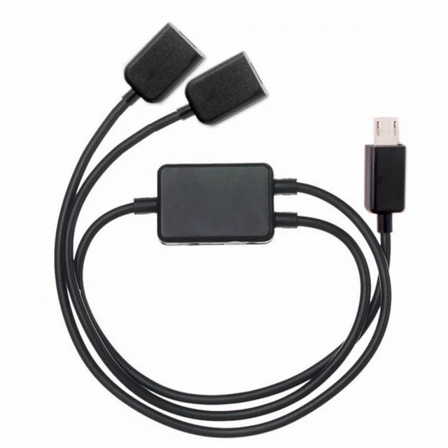 Alt view image 7 of 7 - WRIARICH Micro USB to Dual Ports Micro USB Female Hub Cable For Laptop PC Mouse Flash Disk