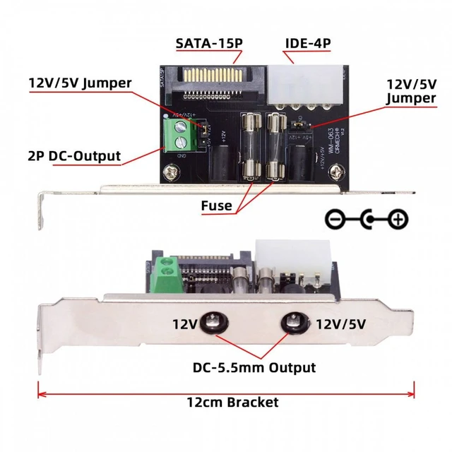 Alt view image 4 of 7 - WRIARICH DC 12V 5V Output Power System Intelligent Control Management System Power Card with PCI-E Bracket for Monitor Router