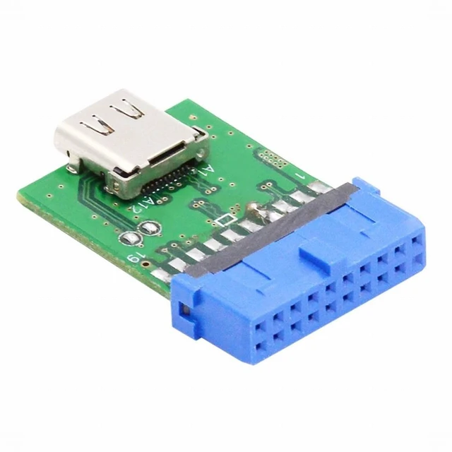 Alt view image 2 of 7 - WRIARICH Single Port USB 3.1 Type-C USB-C Female to USB 3.0 Motherboard 19pin 20pin Header Adapter PCBA 5Gbps