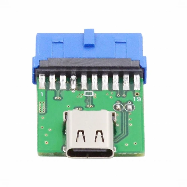 Alt view image 3 of 7 - WRIARICH Single Port USB 3.1 Type-C USB-C Female to USB 3.0 Motherboard 19pin 20pin Header Adapter PCBA 5Gbps